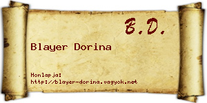 Blayer Dorina névjegykártya